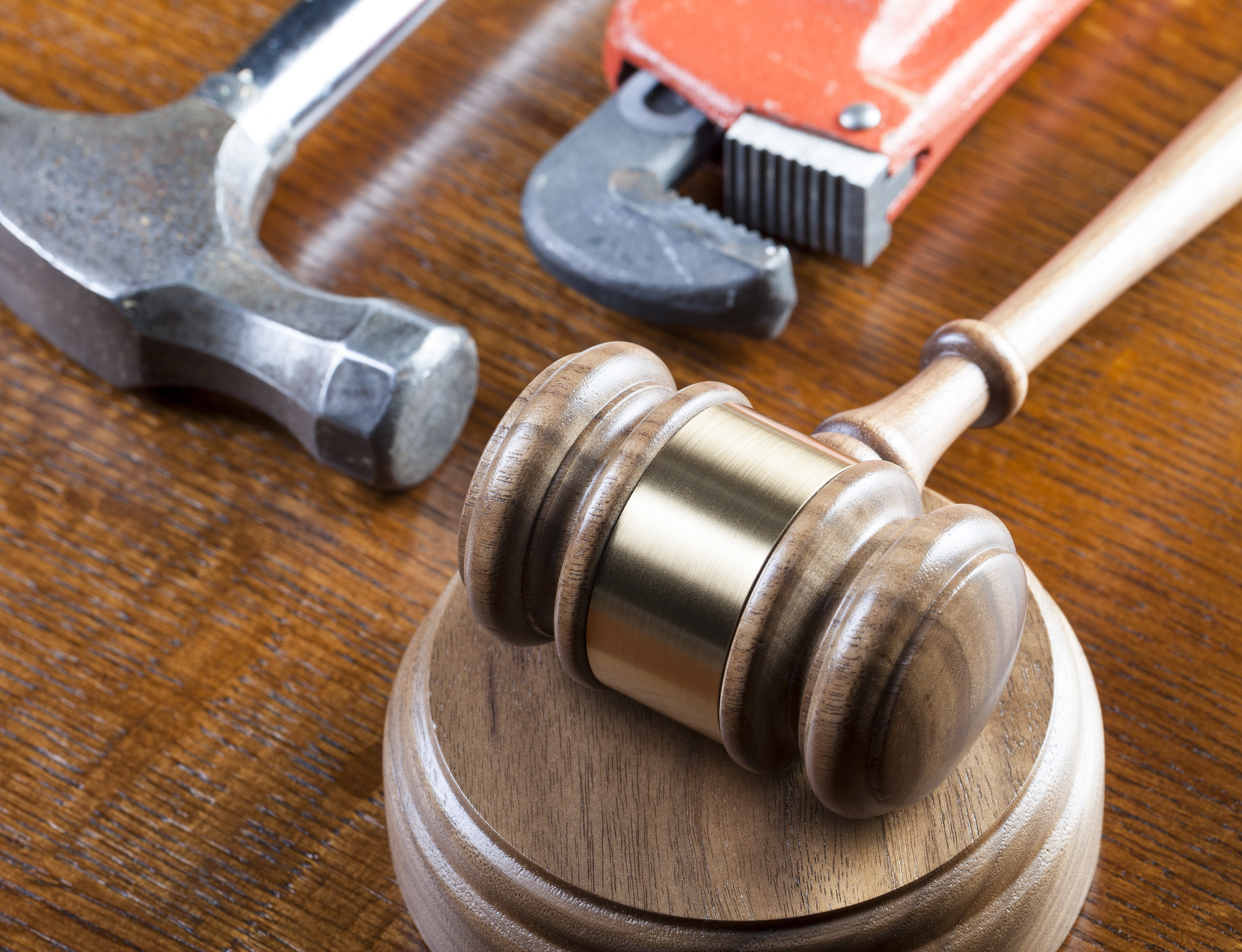 Legal Gavel and Construction Tools